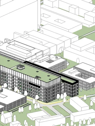 BIM-Modell_Zentrallabor UKD mit anderen verknüpften Modellen